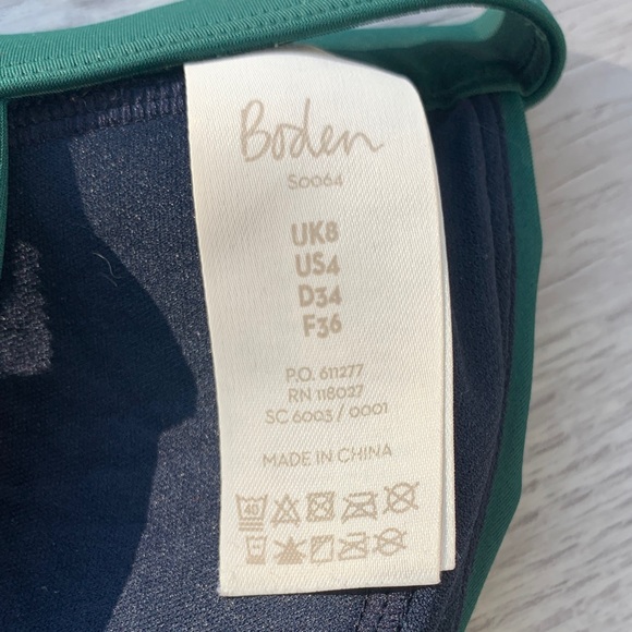 Boden Dark Green Bikini Set, top is size 4 snd bottom is size 8. - Picture 2 of 6